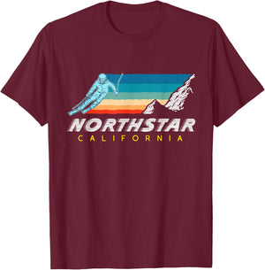 Northstar, California - USA Ski Resort 1980s Retro T-Shirt - T-Shirt | Maroon