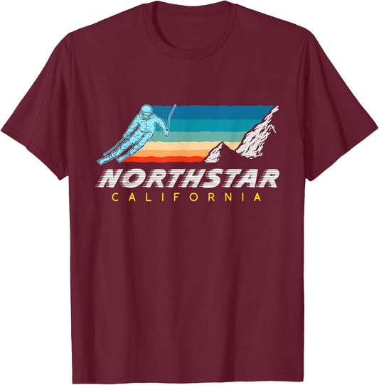 Northstar, California - USA Ski Resort 1980s Retro T-Shirt - T-Shirt | Maroon