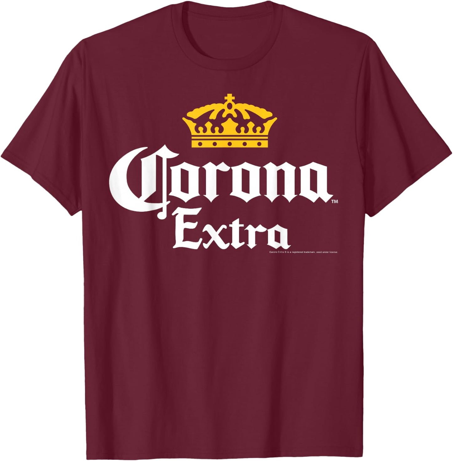 Officially Licensed Corona Gold Crown Graphic Small T-Shirt - T-Shirt | Maroon