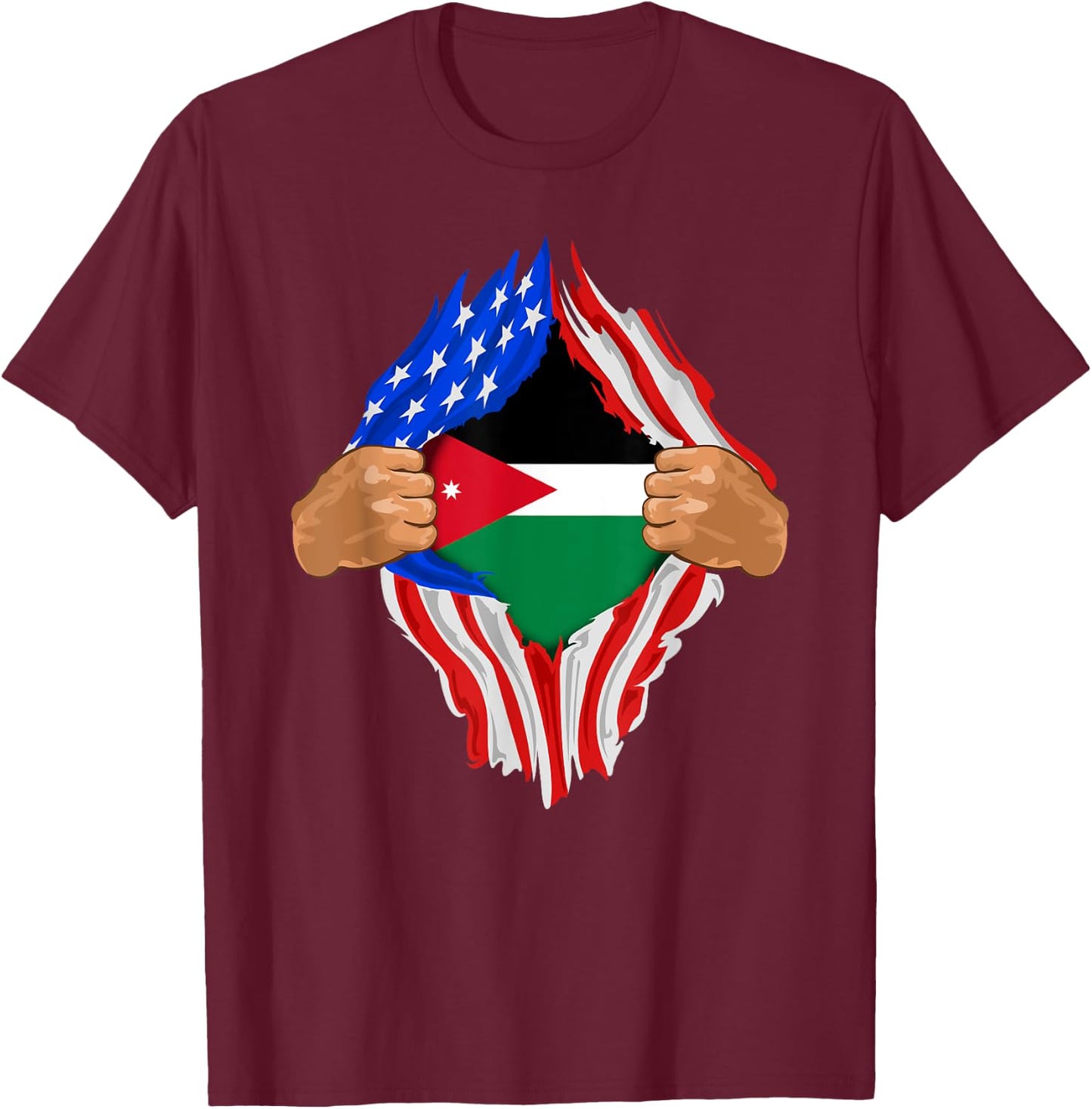Jordanian Blood Inside Me | Jordan Flag Gift T-Shirt - T-Shirt | Maroon