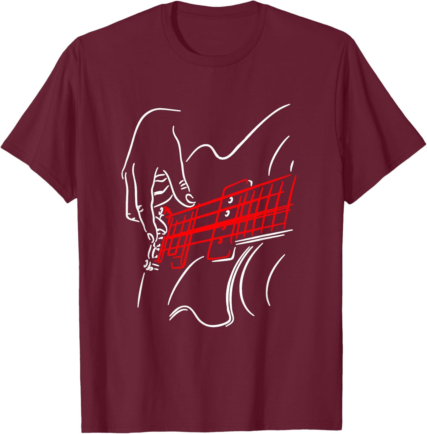 Acoustic Guitar Guitarist Bass Player Musician Gift T-Shirt - T-Shirt | Maroon