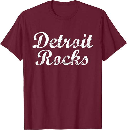 Detroit Rocks - Motor City, Midwest Michigan T-Shirt - T-Shirt | Maroon