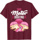 Save Motor Boating Breast Cancer Awareness Pink Ribbon Funny T-Shirt - T-Shirt | Maroon