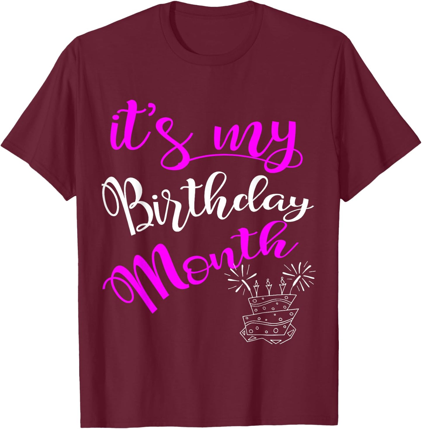 It's My Birthday Month Party T-Shirt - T-Shirt | Maroon