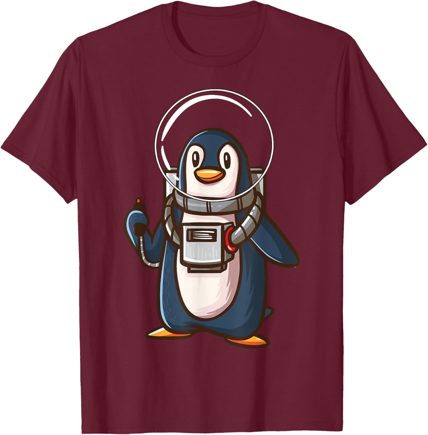 Spaceman Penguin Galaxy Space Astronaut Seabird Gifts T-Shirt - T-Shirt | Maroon