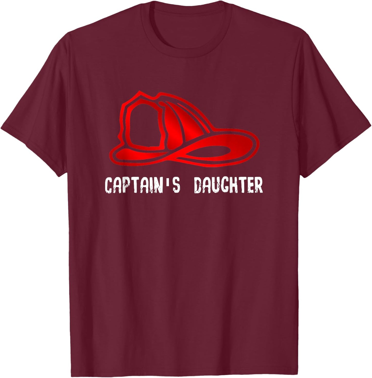 Captain's Daughter Firefighter Gift Shirt - Fire Company T-Shirt - T-Shirt | Maroon