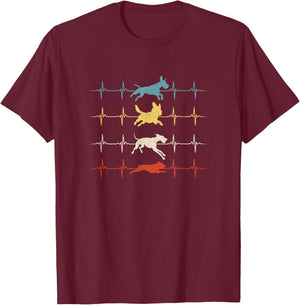 Flyball Dog Sport Flyball Heartbeat T-Shirt - T-Shirt | Maroon