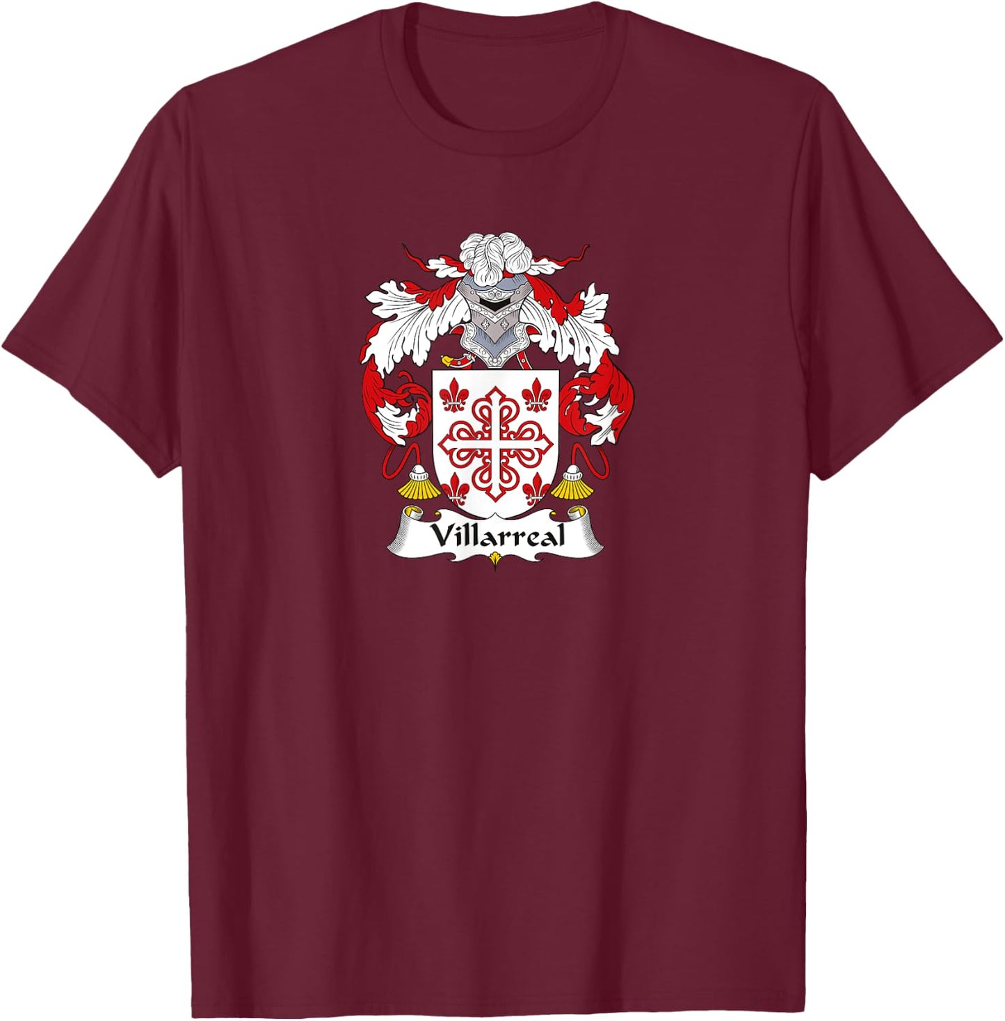 Villarreal Coat of Arms - Family Crest Shirt T-Shirt - T-Shirt | Maroon