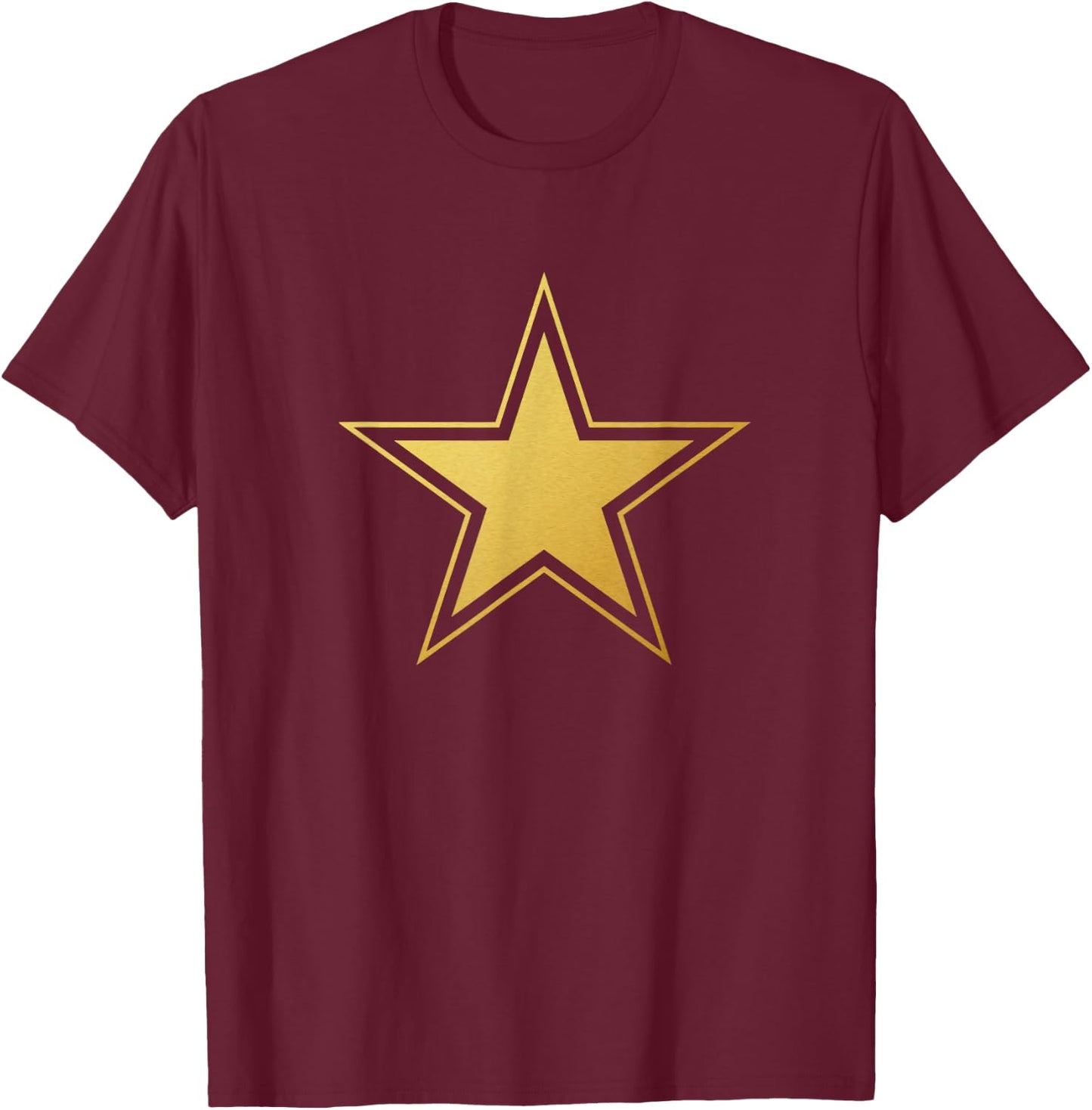 CUTE Black With Gold Stars T-Shirt - T-Shirt | Maroon