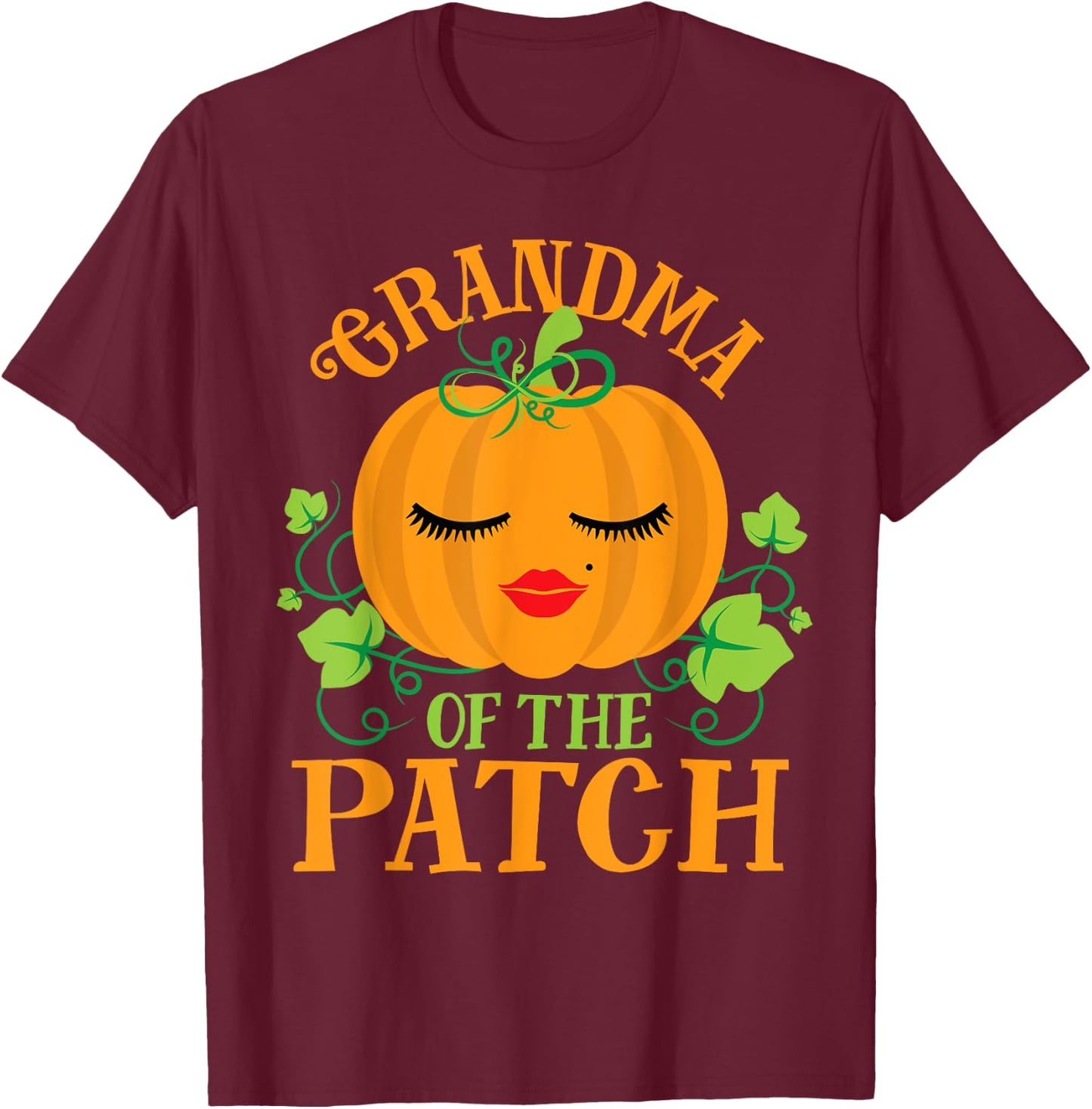 Grandma Pumpkin of the Patch Sassy Matching Family Halloween T-Shirt - T-Shirt | Maroon