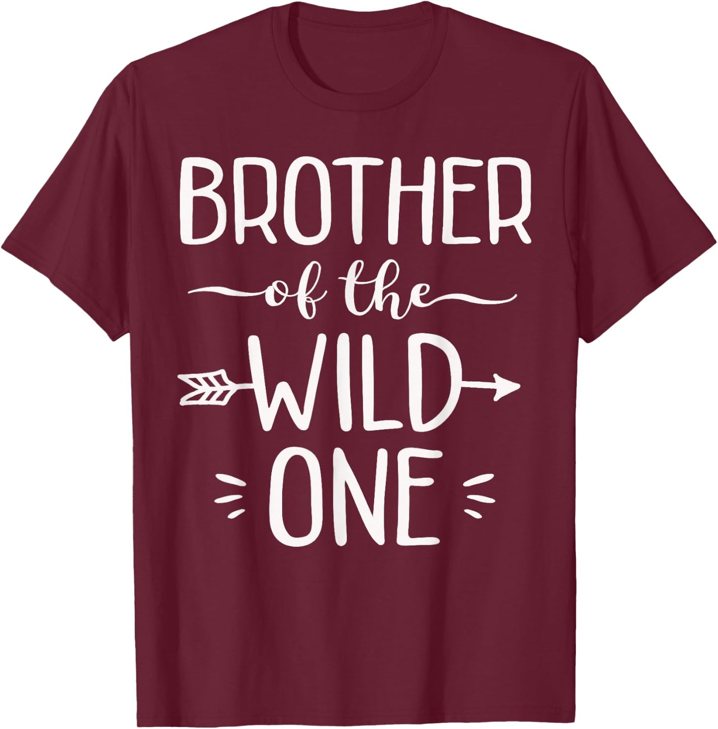 Brother Of The Wild One Shirt Funny 1st Birthday Safari Gift T-Shirt - T-Shirt | Maroon