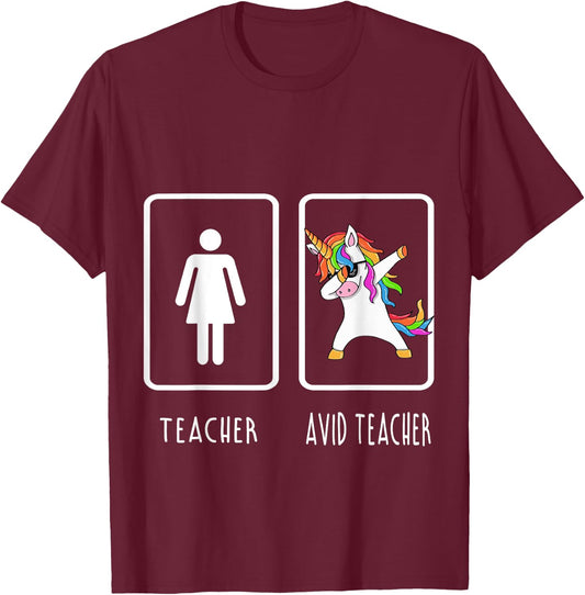 AVID Teacher Unicorn Shirt Men Women Girls Kids T-Shirt - T-Shirt | Maroon