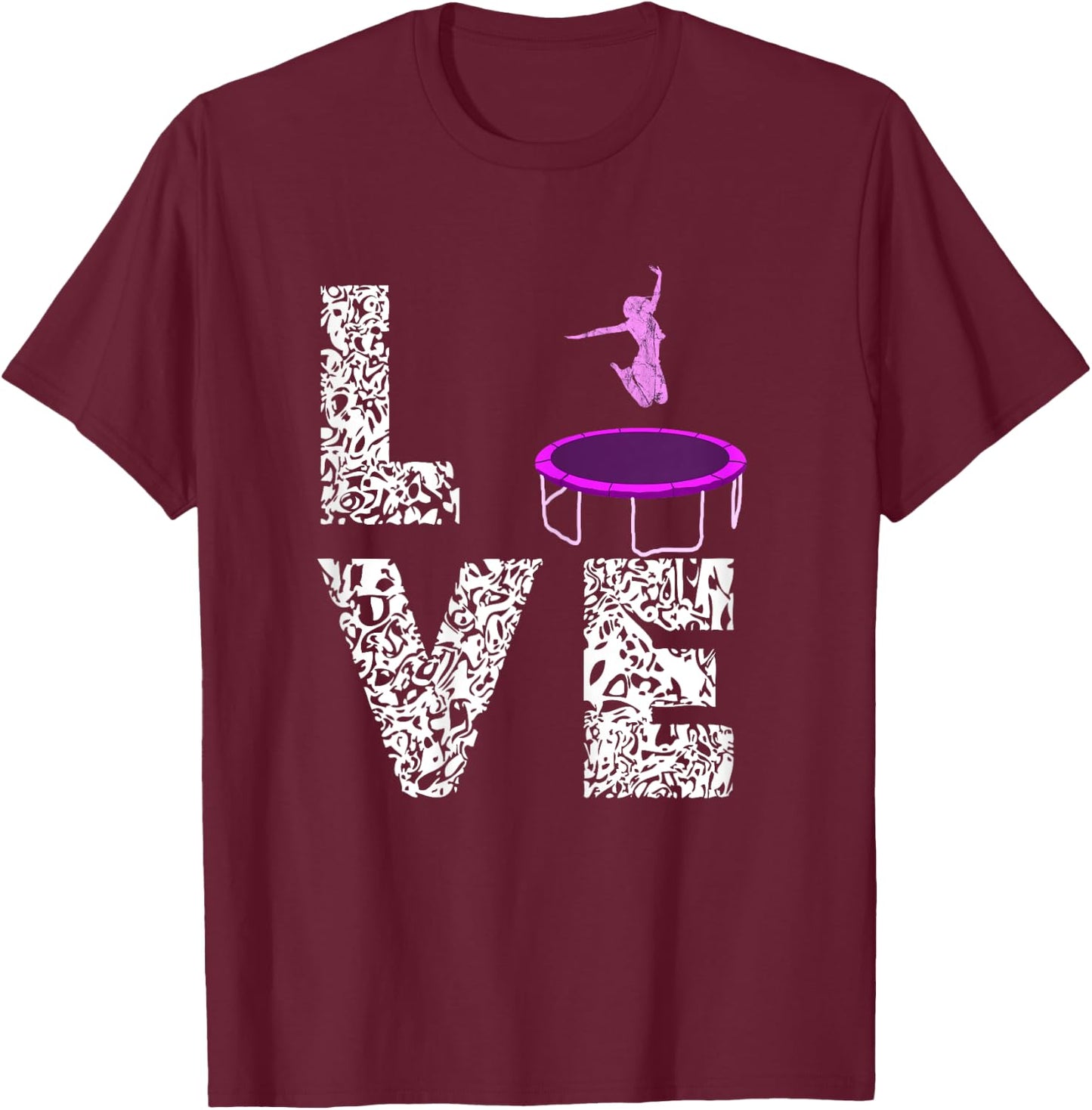 Trampolining Jumping Love Trampolinist Gymnastic Trampoline T-Shirt - T-Shirt | Maroon