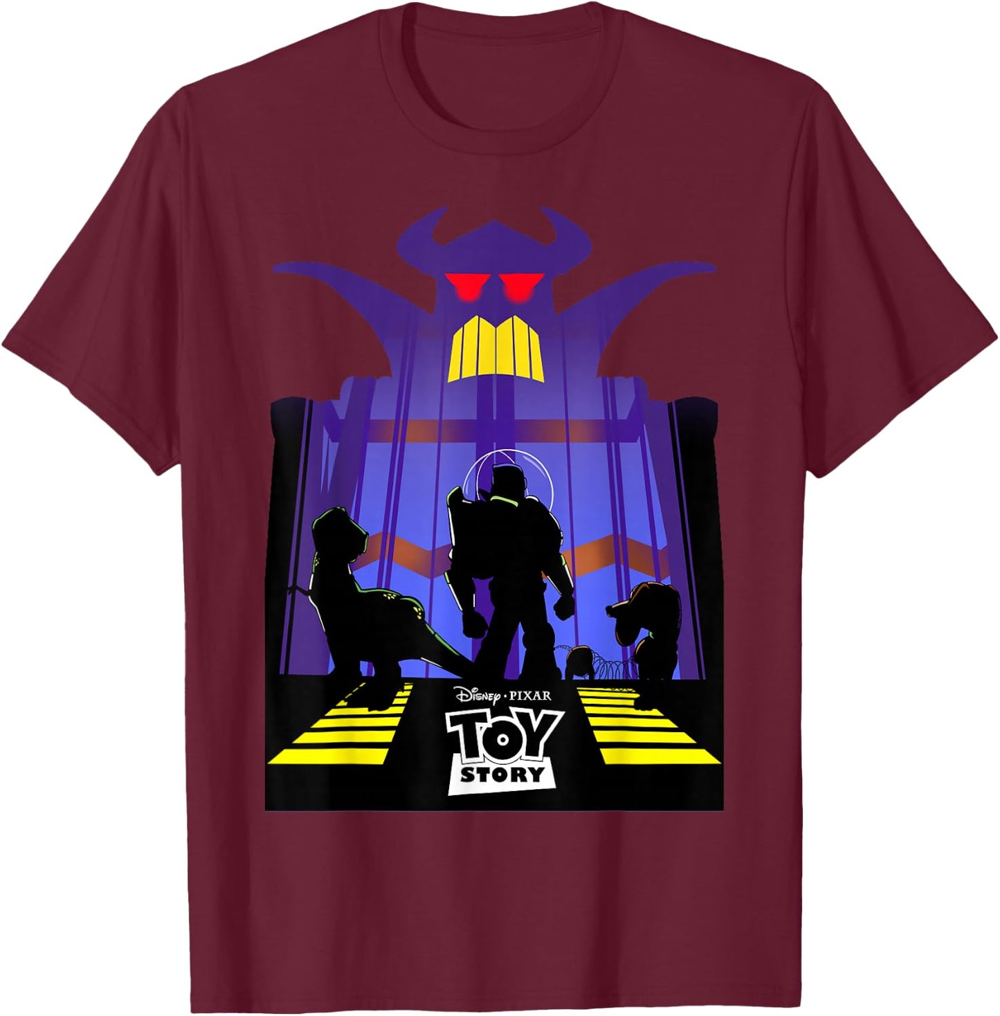 Disney Pixar Toy Story Evil Emperor Zurg Silhouette Poster T-Shirt - T-Shirt | Maroon