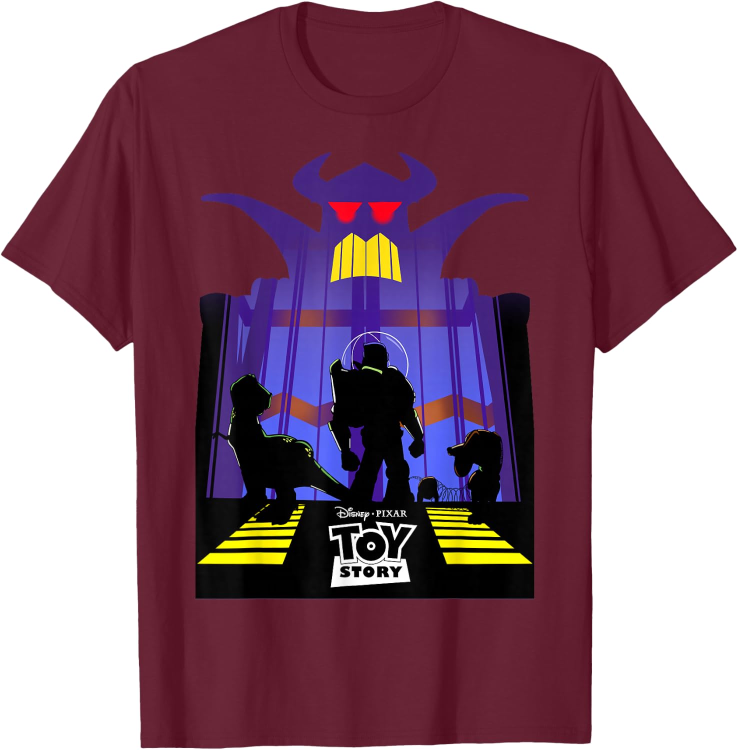 Disney Pixar Toy Story Evil Emperor Zurg Silhouette Poster T-Shirt - T-Shirt | Maroon