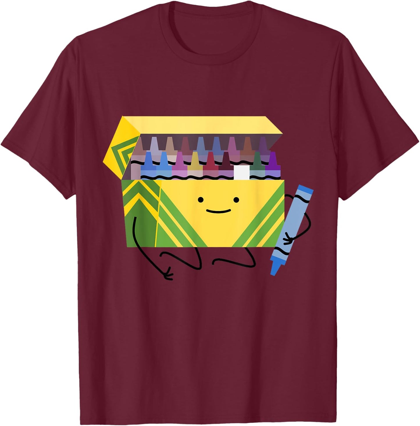 Funny Good Boys Crayon Box Smile Teacher Gift T-Shirt - T-Shirt | Maroon