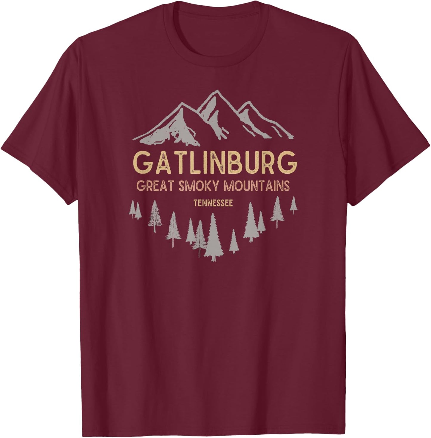 Gatlinburg Tennessee Great Smoky Mountains Souvenir T-Shirt - T-Shirt | Maroon
