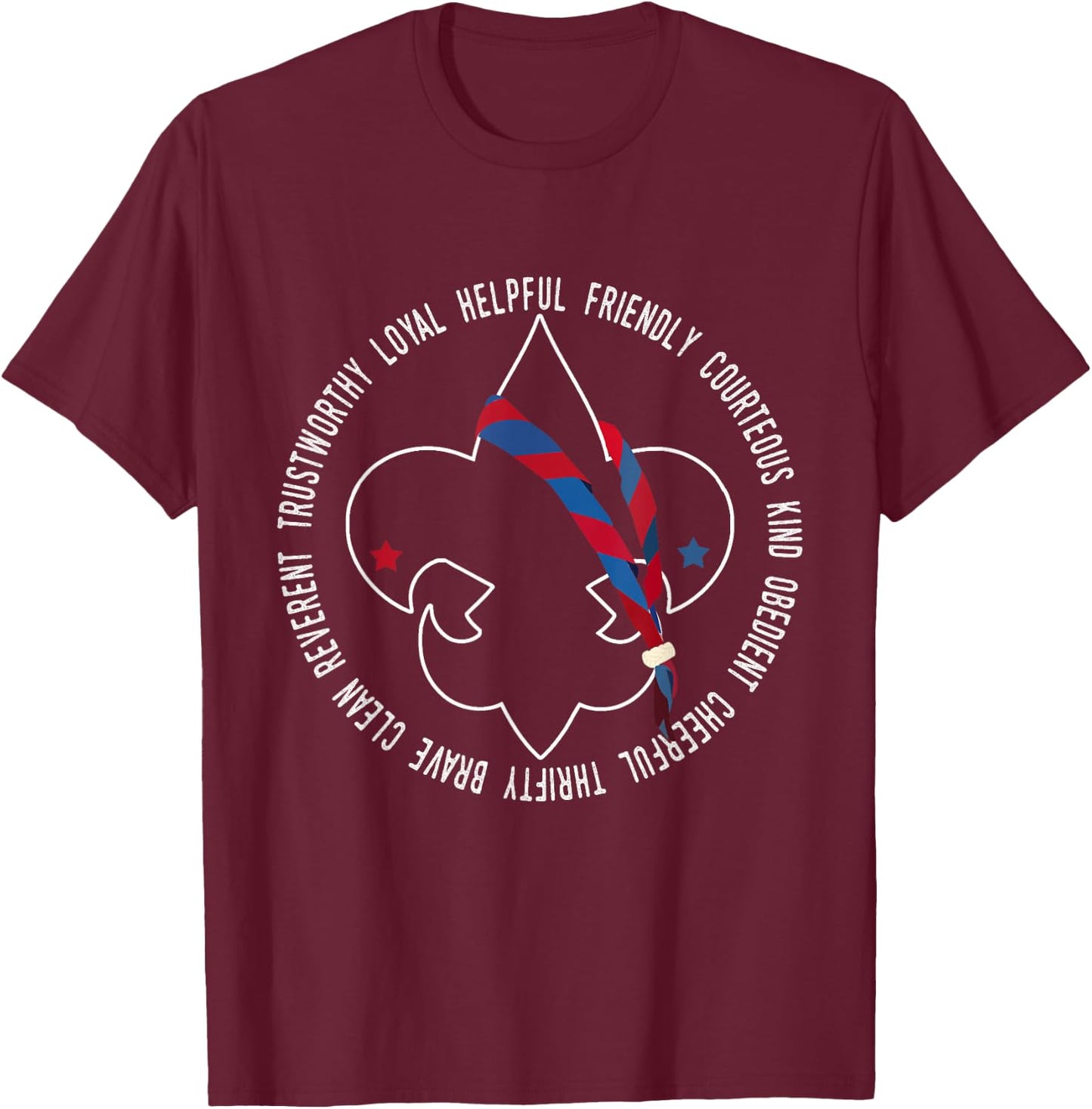 US America Flag Scouting Law for kids T-Shirt - T-Shirt | Maroon