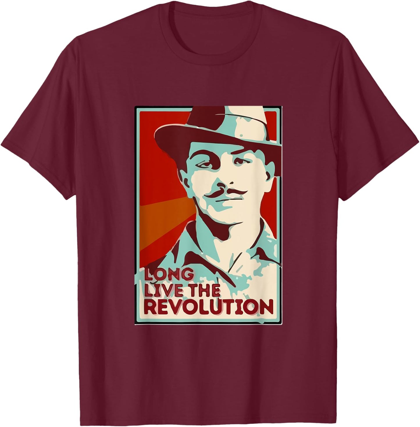 Shaheed Bhagat Singh Revolution T-Shirt - T-Shirt | Maroon