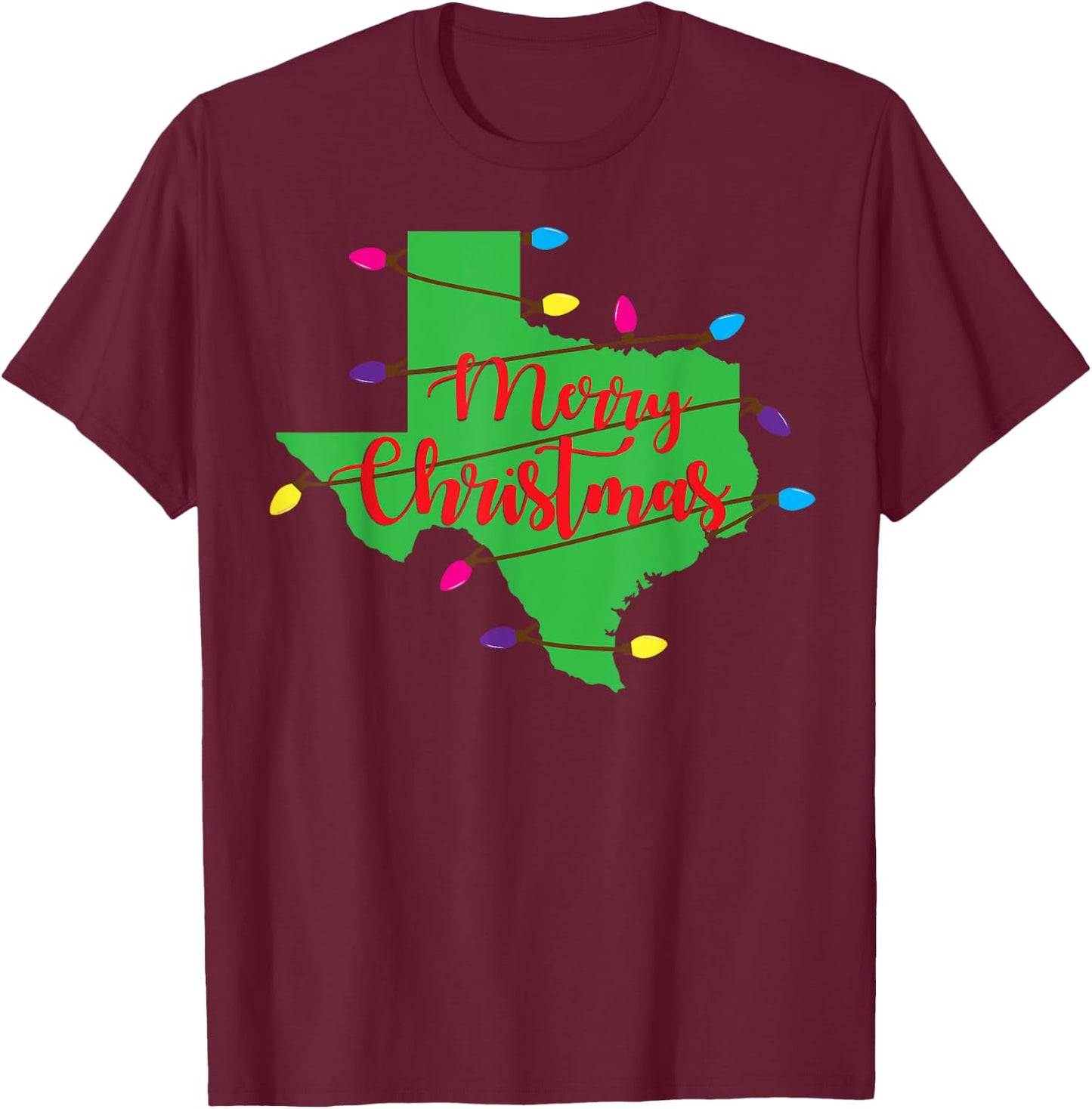 Kids Christmas Western Theme Black Small T-Shirt - T-Shirt | Maroon