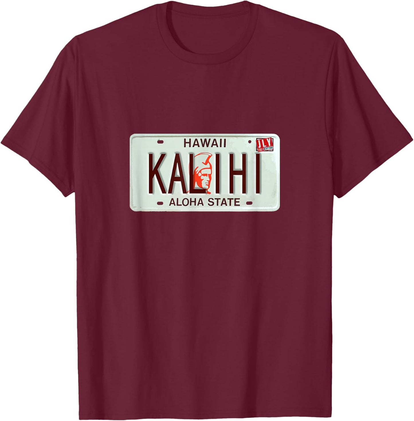 KALIHI Vintage Hawaii License Plate T-Shirt - T-Shirt | Maroon