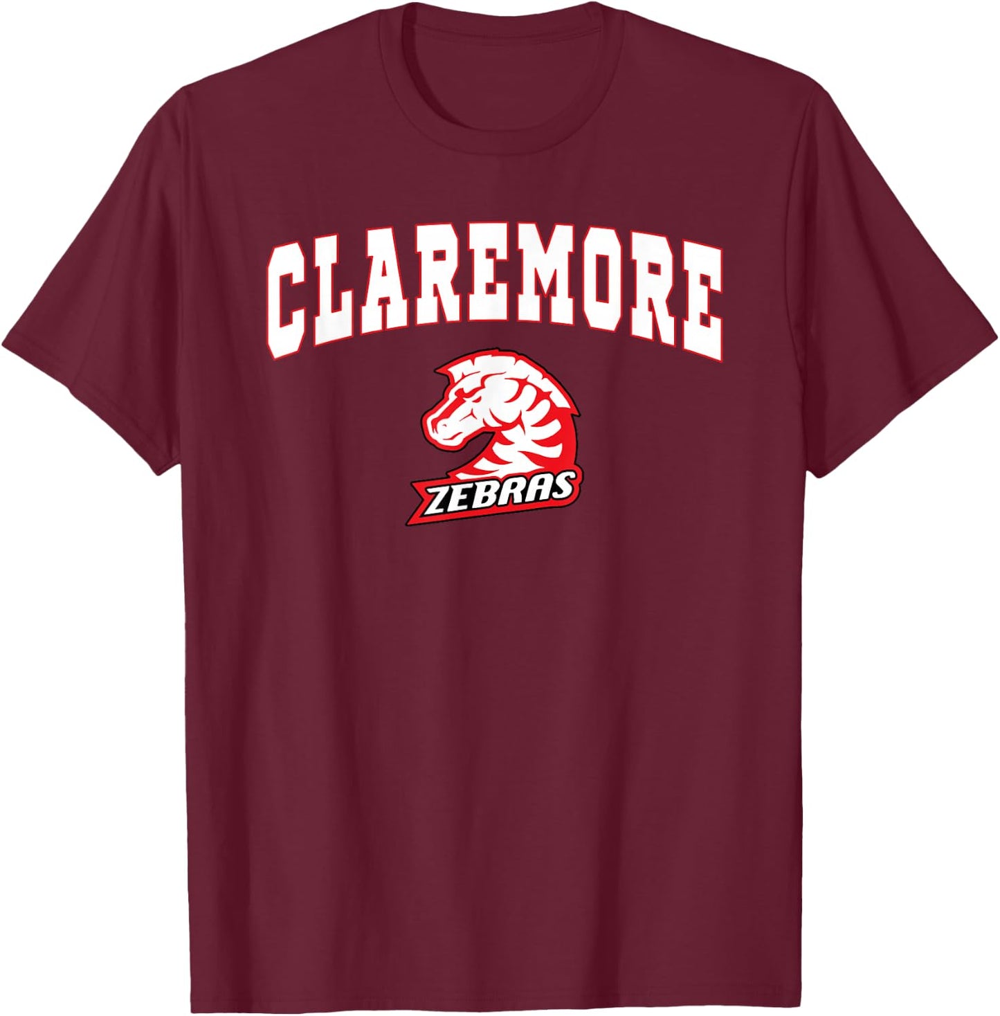 Claremore High School Zebras C2 T-Shirt - T-Shirt | Maroon