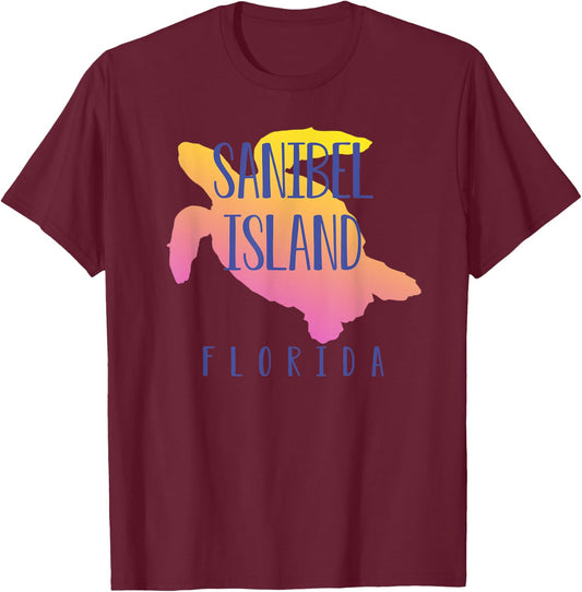 Sanibel Island Florida Sea Turtle Family Vacation T-Shirt - T-Shirt | Maroon