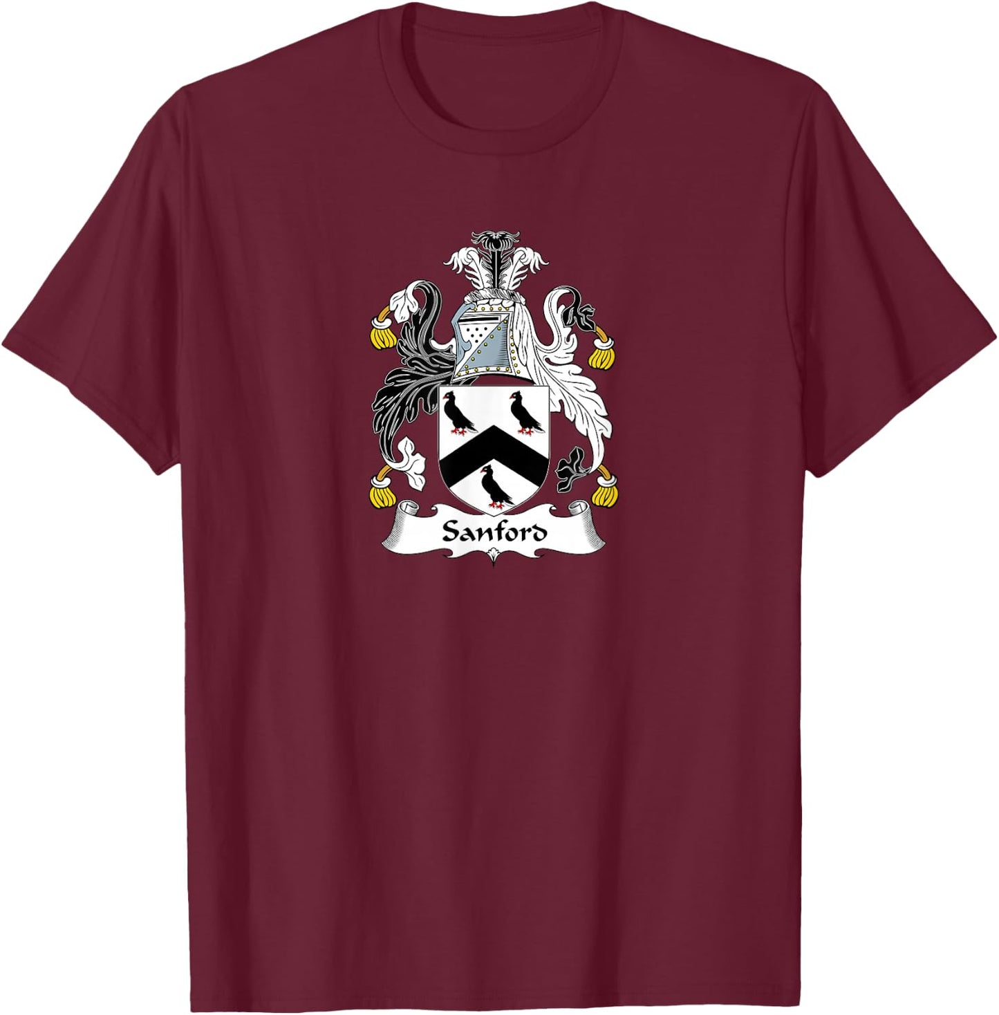Sanford Coat of Arms - Family Crest T-Shirt - T-Shirt | Maroon