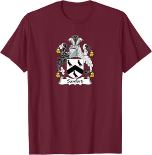 Sanford Coat of Arms - Family Crest T-Shirt - T-Shirt | Maroon