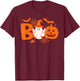 Funny Boo Cute Ghost Retro Halloween Costume T-Shirt - T-Shirt | Maroon