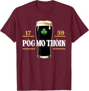 Póg Mo Thóin Funny Pog Mo Thoin Irish St. Patricks Day T-Shirt - T-Shirt | Maroon