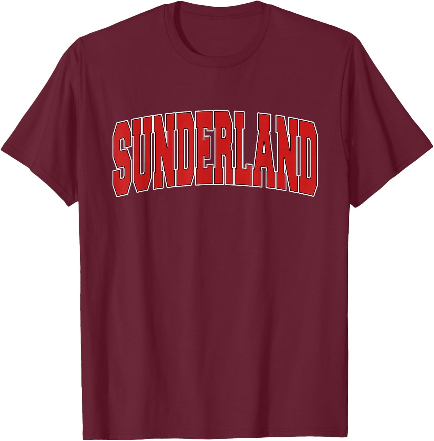 Sunderland Varsity Style Vintage Retro UK Sports T-Shirt - T-Shirt | Maroon