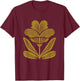 Scandinavian Folk Art Floral Modern Botanical Style Deco T-Shirt - T-Shirt | Maroon