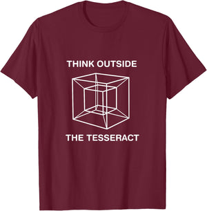 Think Outside The Tesseract T-Shirt - T-Shirt | Maroon