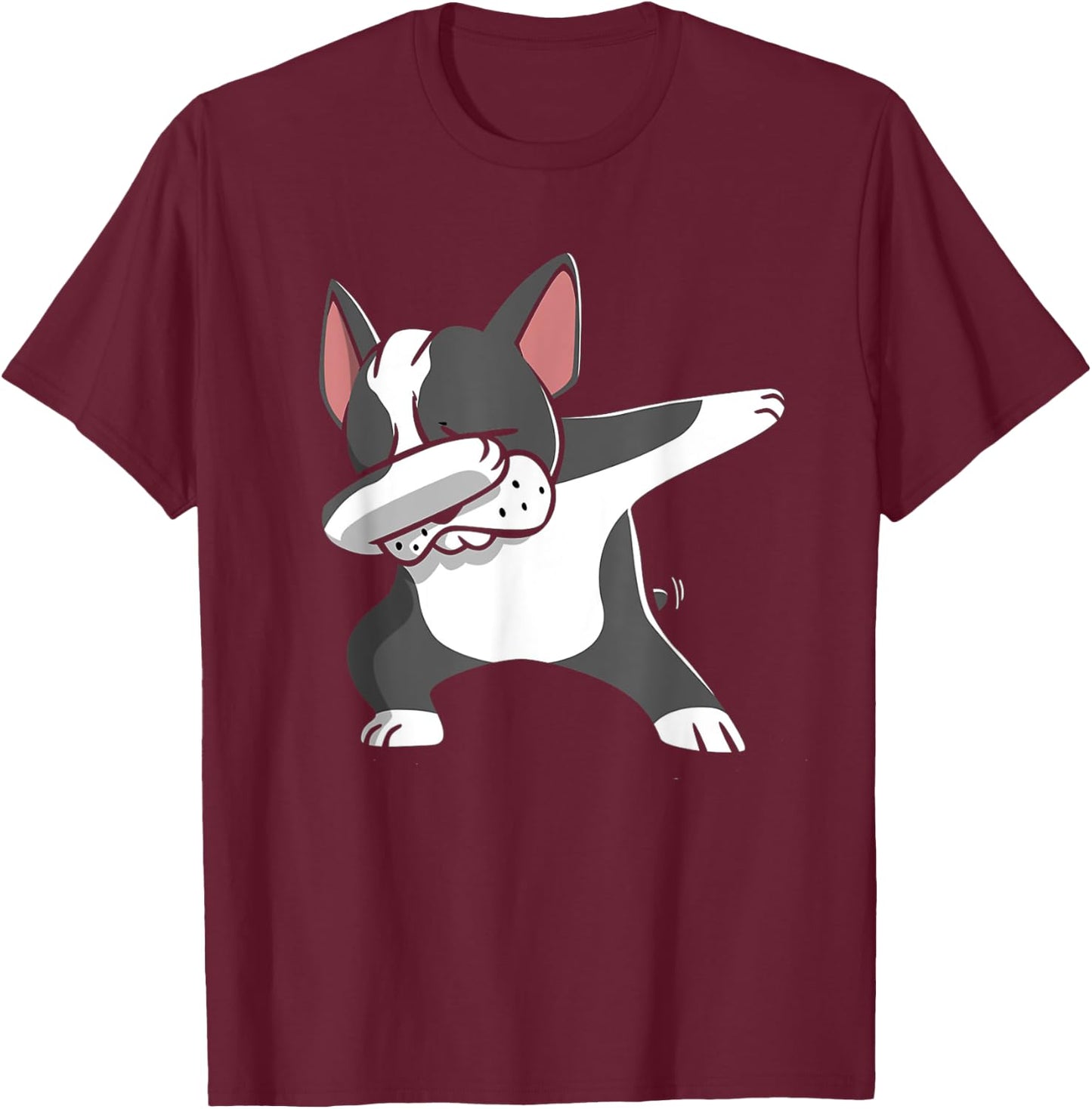 Dabbing Boston Terrier Shirt Funny Bostie Shirt For Kids T-Shirt - T-Shirt | Maroon