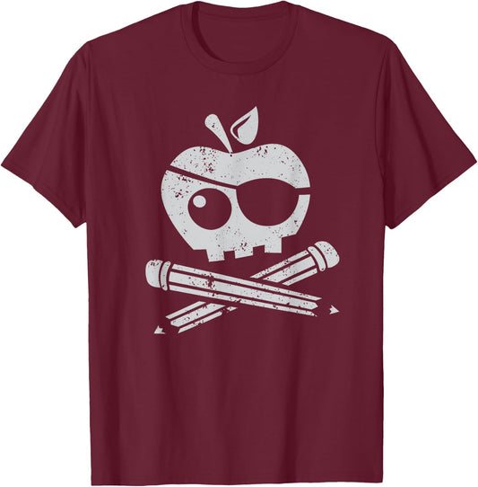 Pirate Teacher T-Shirt - T-Shirt | Maroon