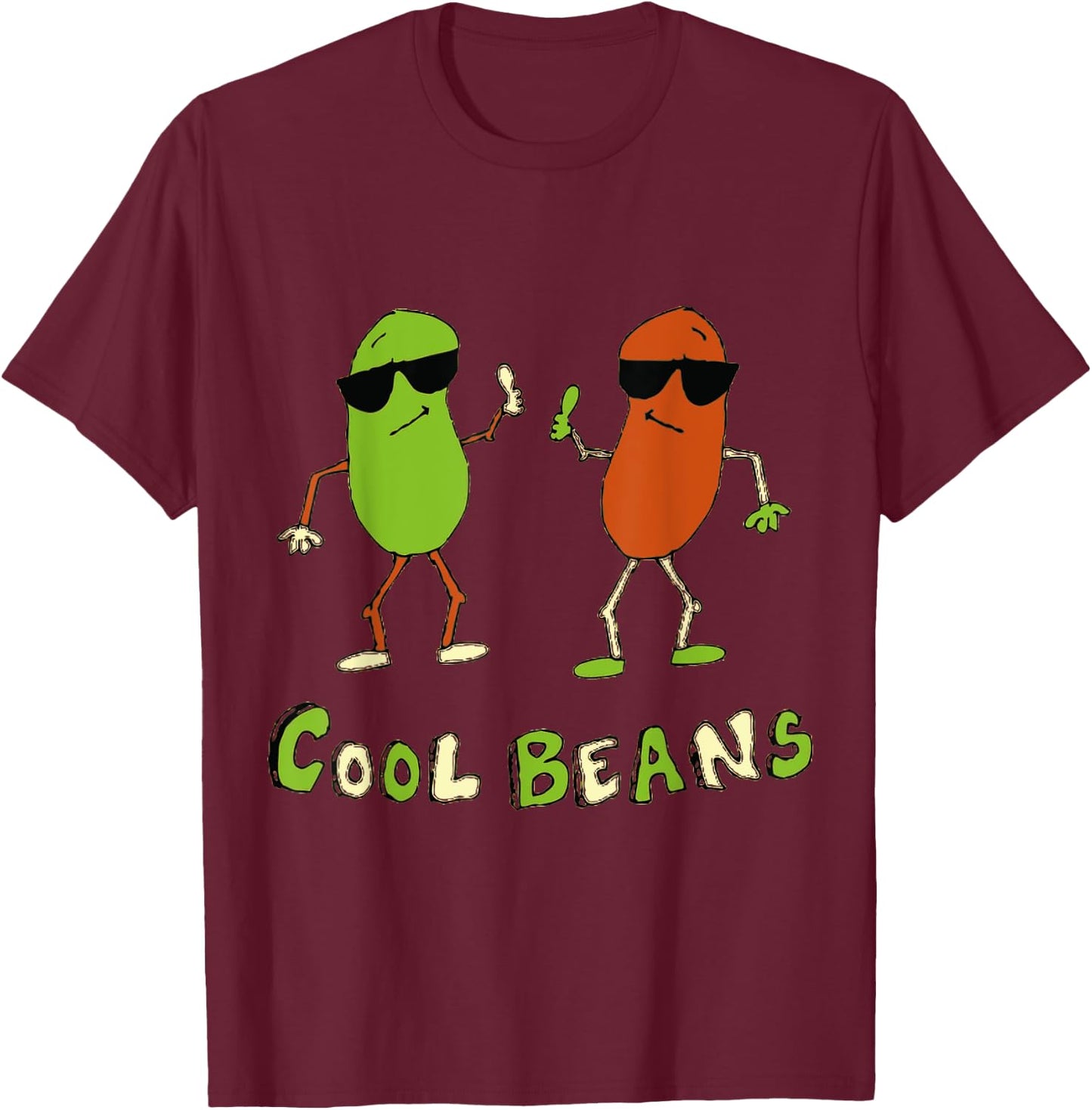 Retro 80's Cool Beans T-Shirt - T-Shirt | Maroon