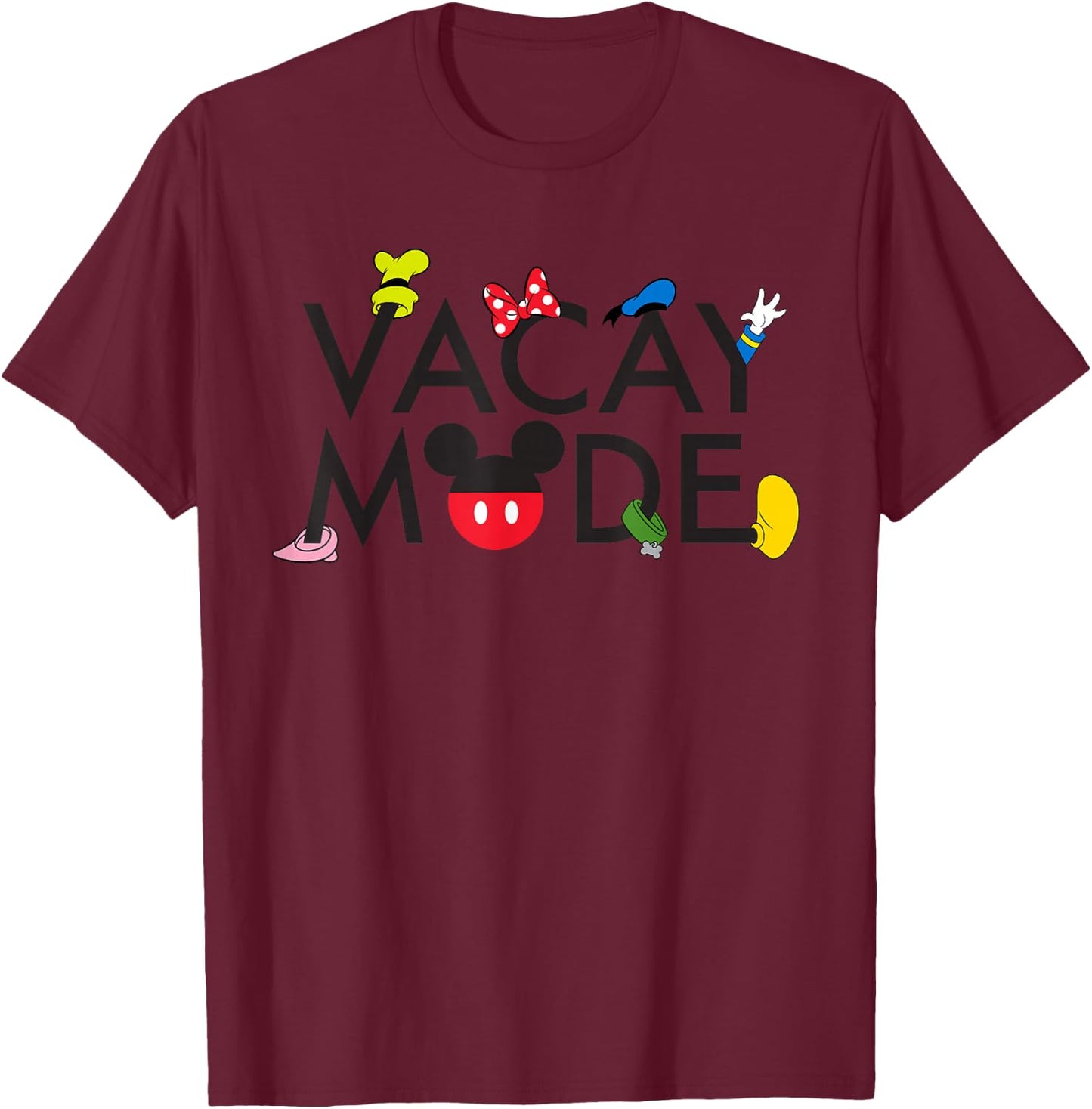 Disney Characters Vacay Mode T-Shirt - T-Shirt | Maroon