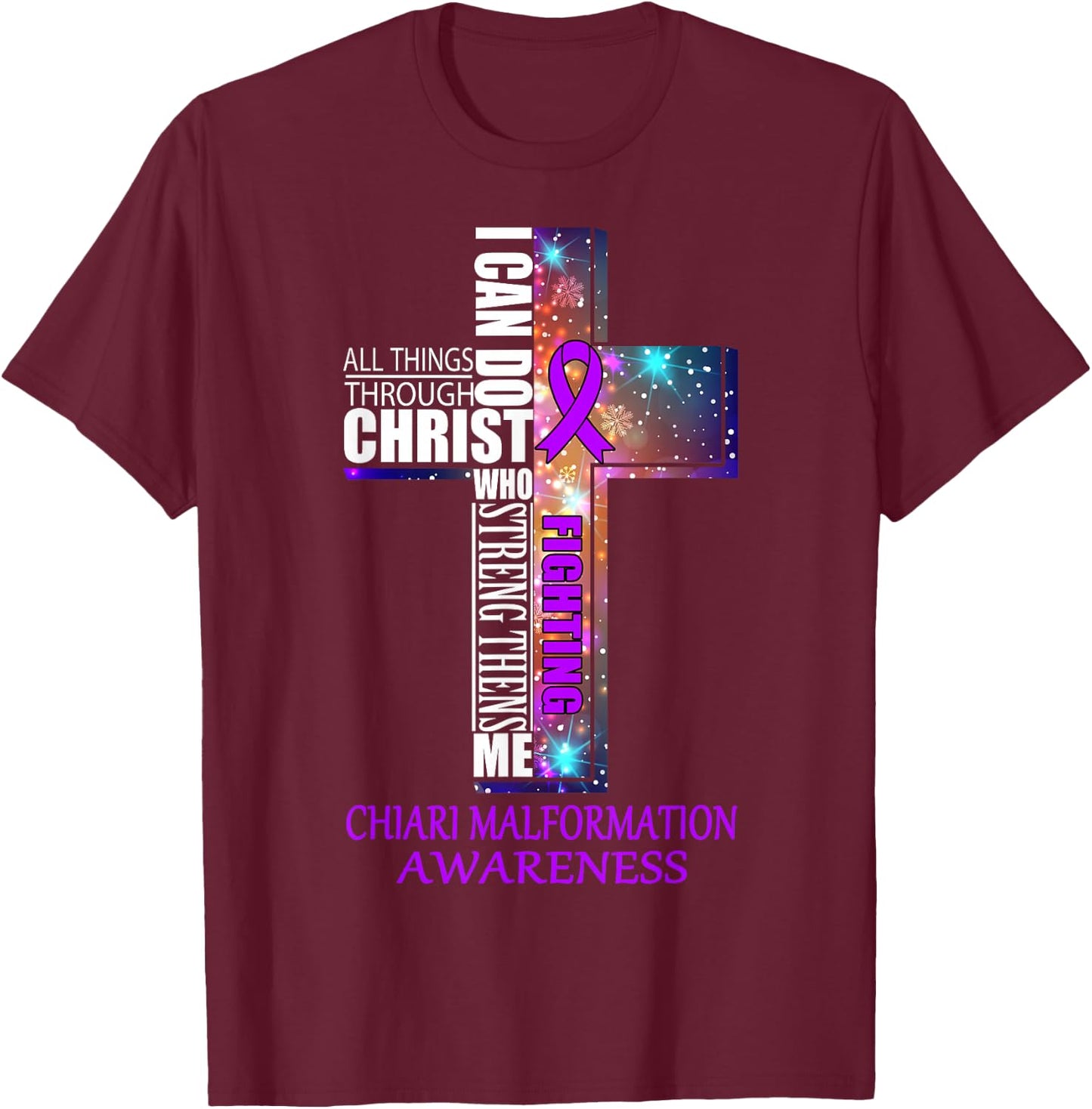 Chiari Malformation Awareness Shirt Shirt T-Shirt - T-Shirt | Maroon