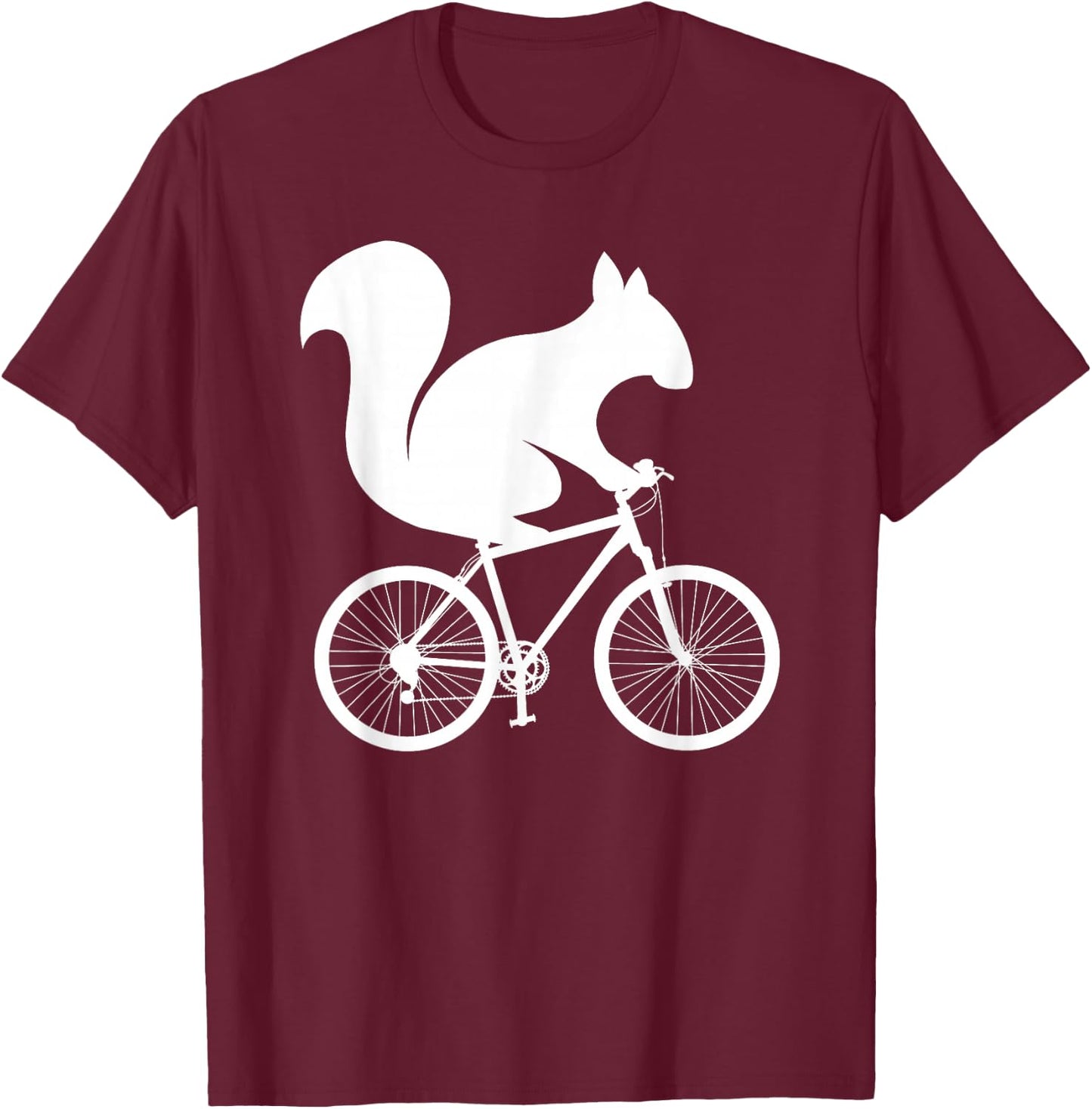 Squirrel Riding Bike MTB Cycling T-Shirt - T-Shirt | Maroon