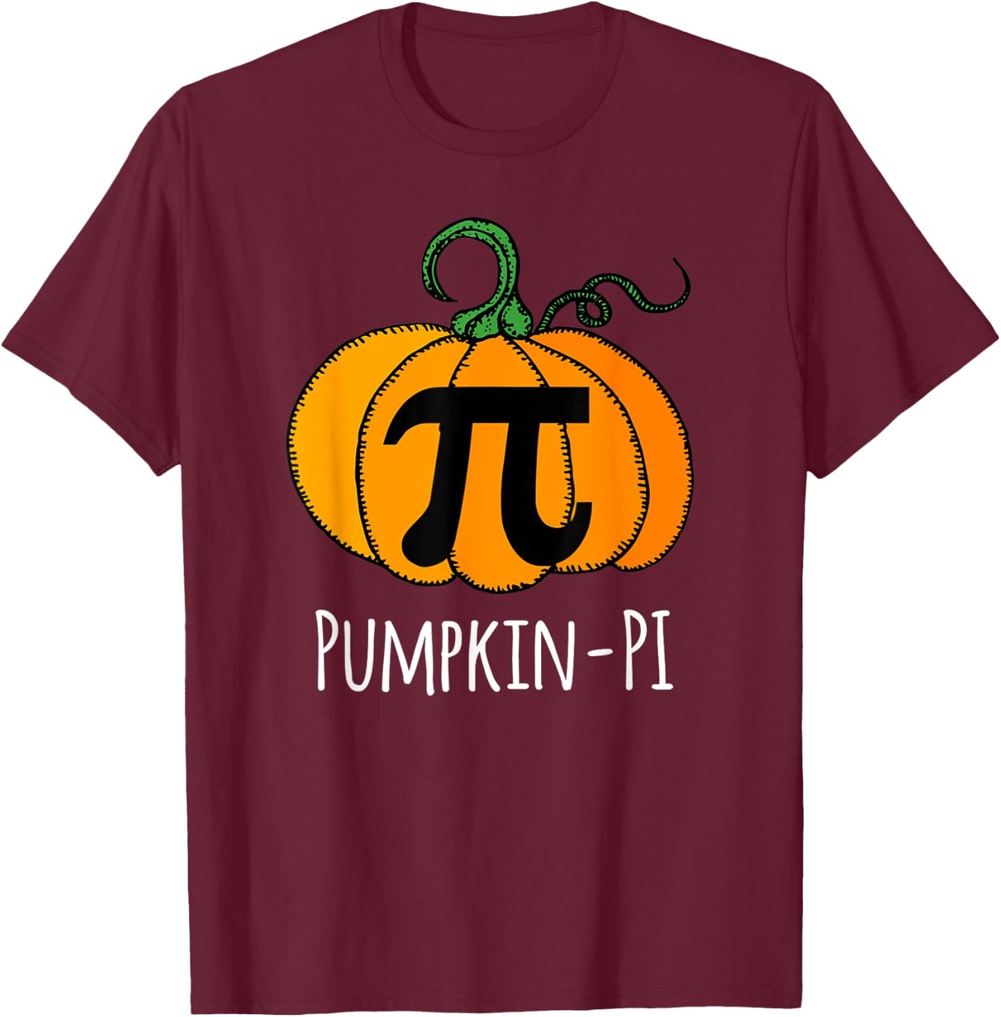Funny Pumpkin Pi Halloween Costume Math Day Orange T-Shirt - T-Shirt | Maroon