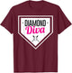 Diamond Diva Softball Sports Baseball Team MVP T-Shirt - T-Shirt | Maroon