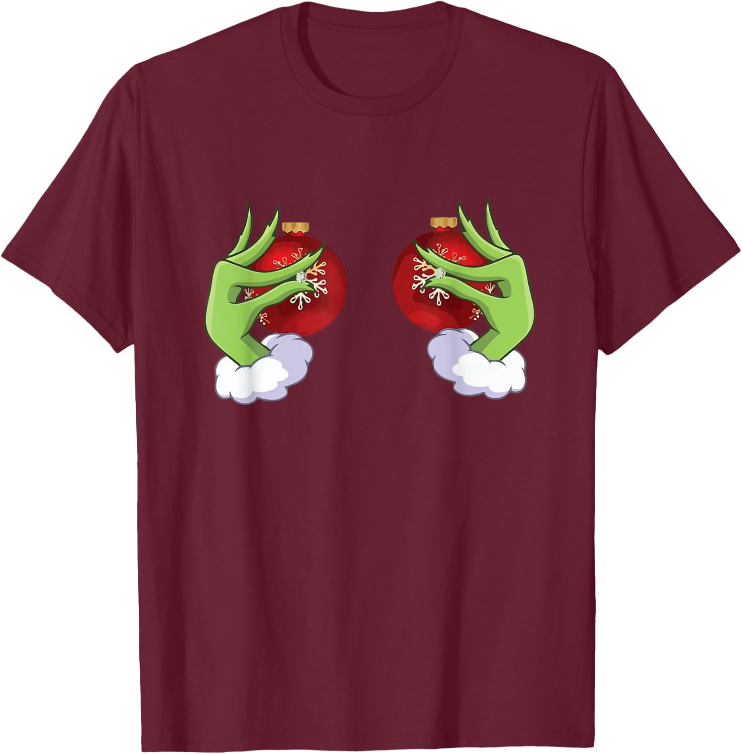 Funny Elf Heart Hands Love Christmas T-Shirt - T-Shirt | Maroon