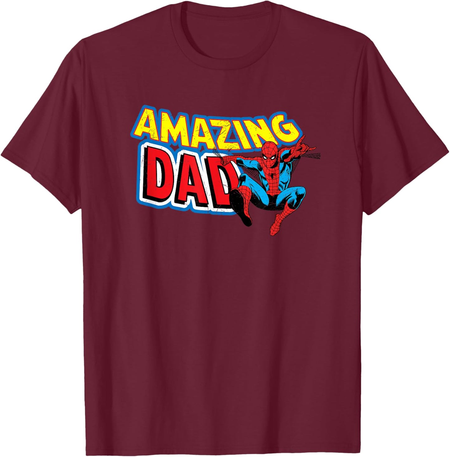 Marvel Spider-Man Amazing Dad Comic Book Father's Day T-Shirt - T-Shirt | Maroon