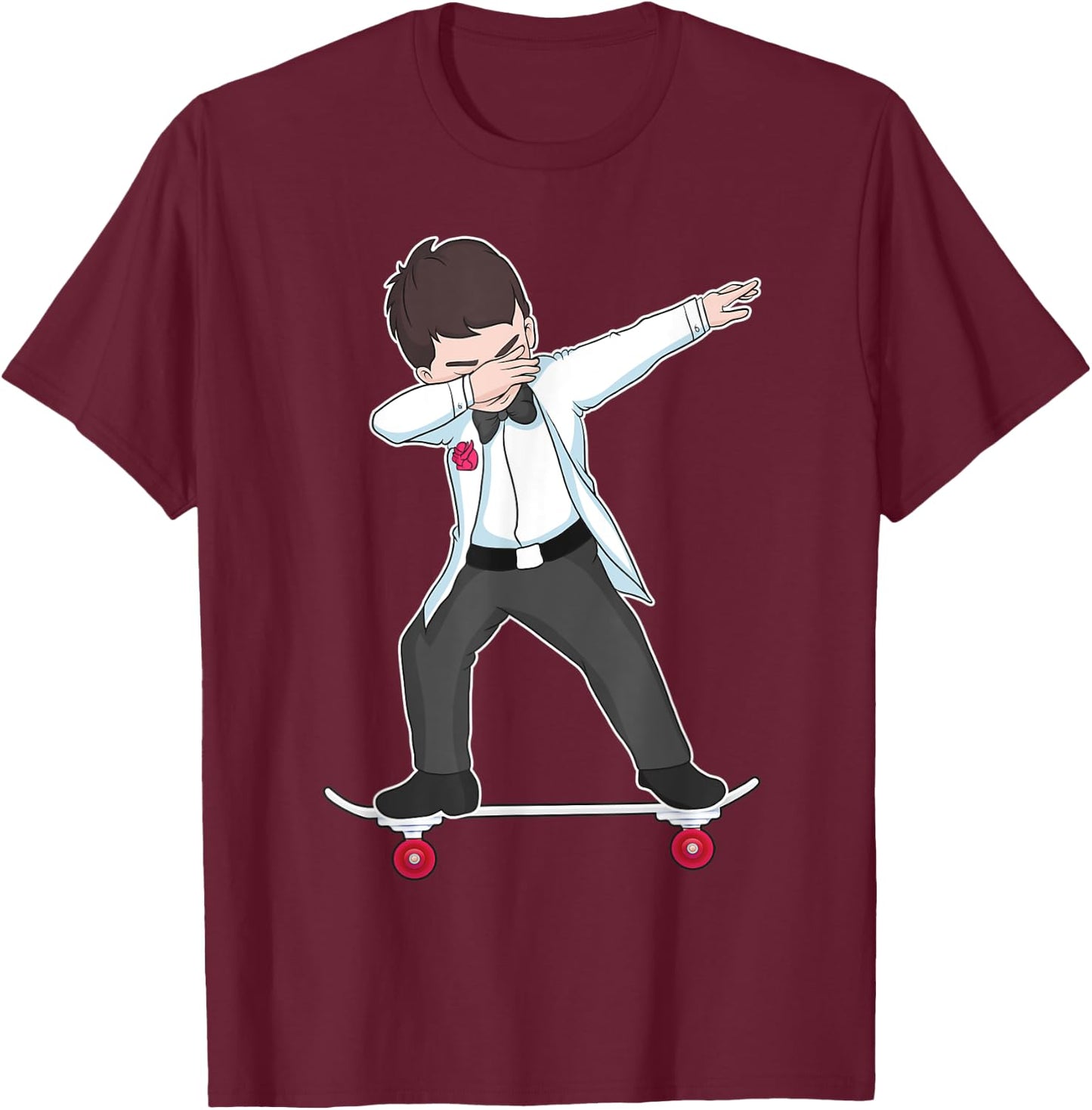 Skateboarding Wedding Groom on Skateboard Gift Skater T-Shirt - T-Shirt | Maroon
