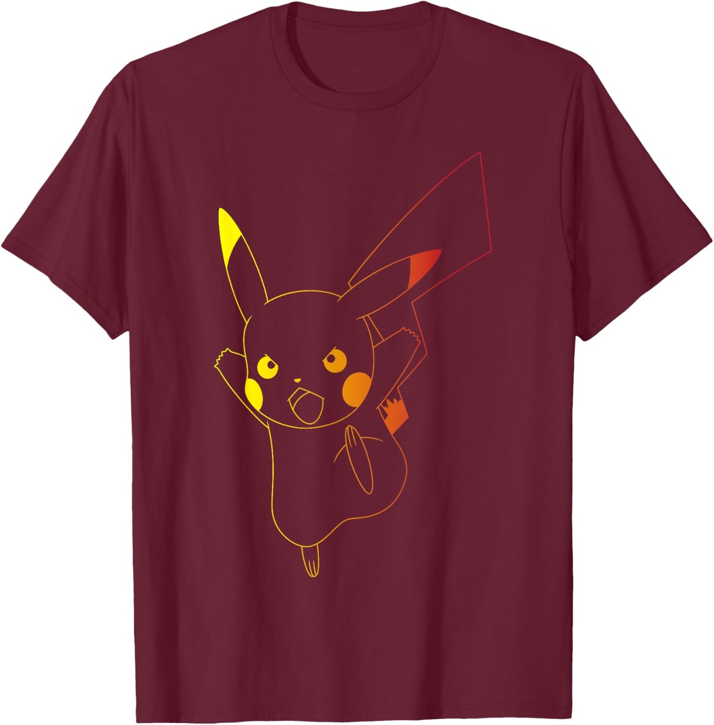 Pokémon - Pikachu Ombre T-Shirt - T-Shirt | Maroon