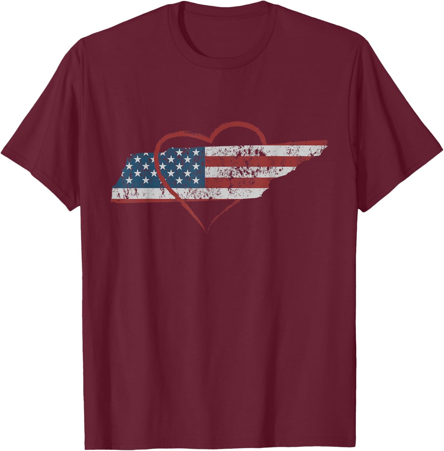I Love Tennessee TN State Pride Heart Gift T Shirt T-Shirt - T-Shirt | Maroon