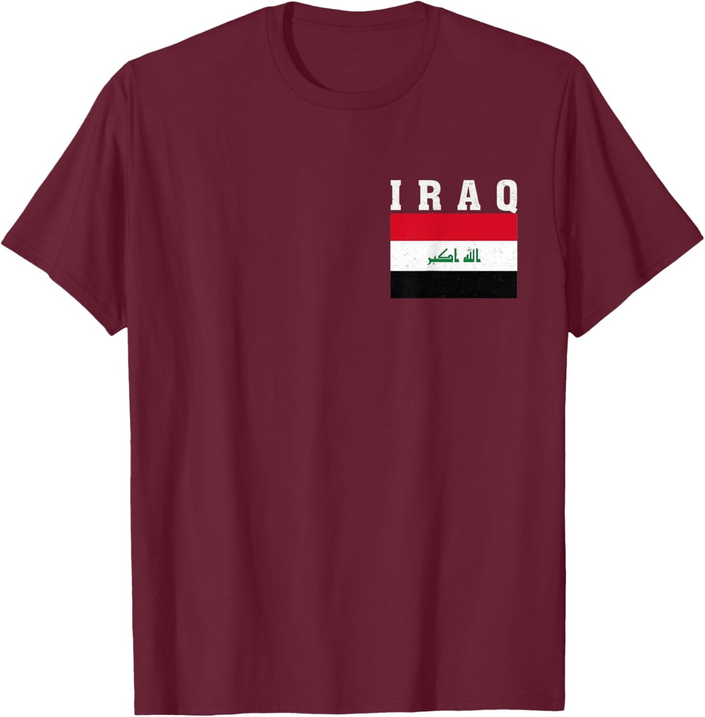 Iraq Flag Patriotic National Roots Souvenir T-Shirt - T-Shirt | Maroon