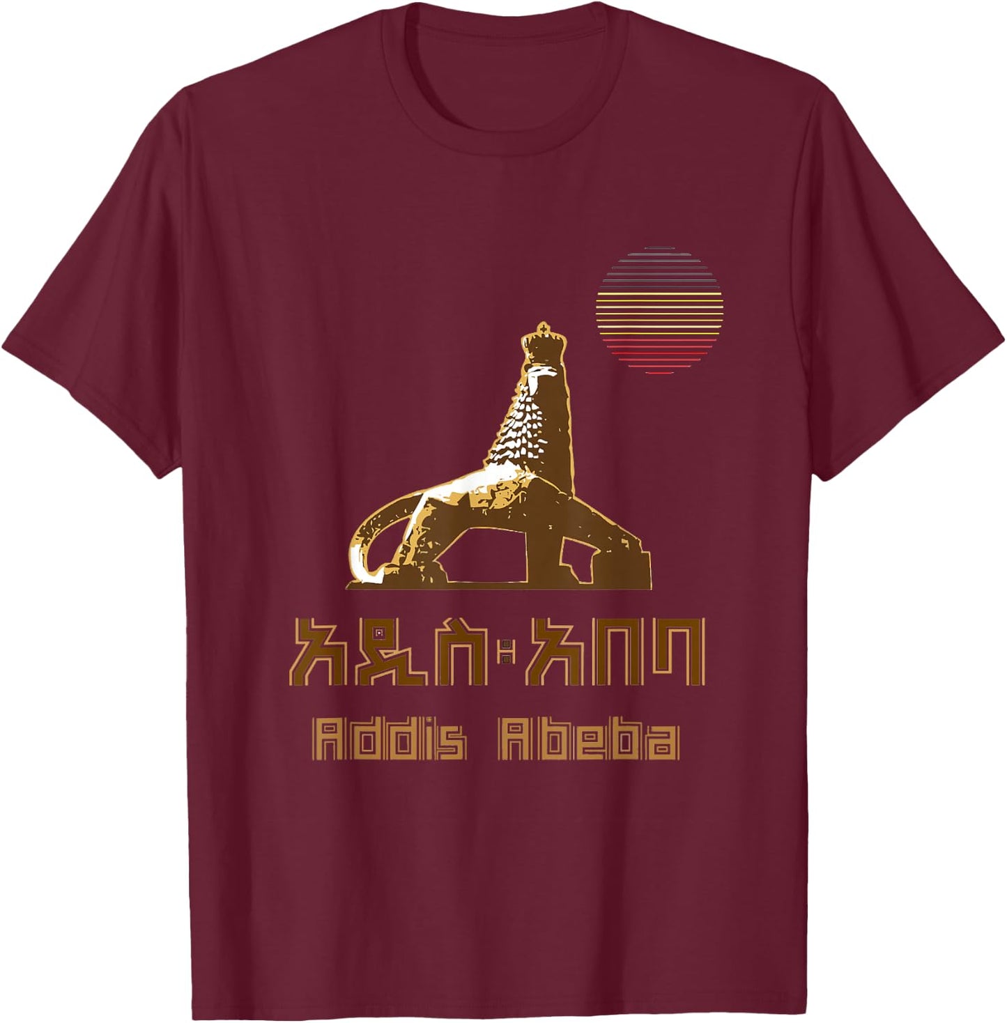 Love Ethiopia Addis Ababa city shirt Ethiopian t shirt gift T-Shirt - T-Shirt | Maroon