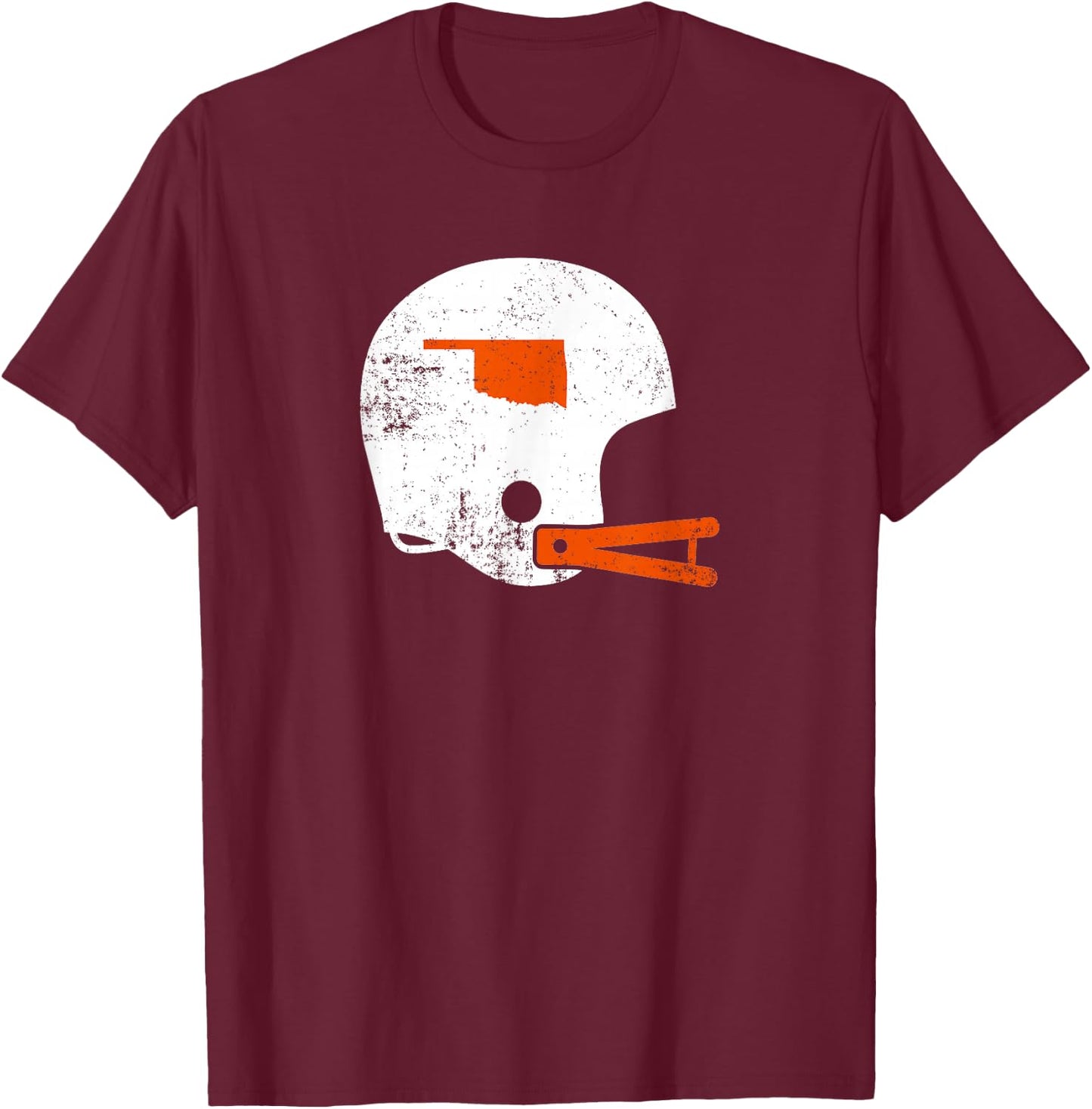 Vintage White Football Helmet Shirt State of Oklahoma T-Shirt - T-Shirt | Maroon